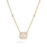 Couture Emerald Classic Solitaire Halo Pendant