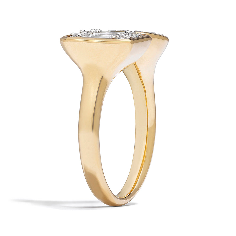 Couture Round Emerald Toi Et Moi Open Ring