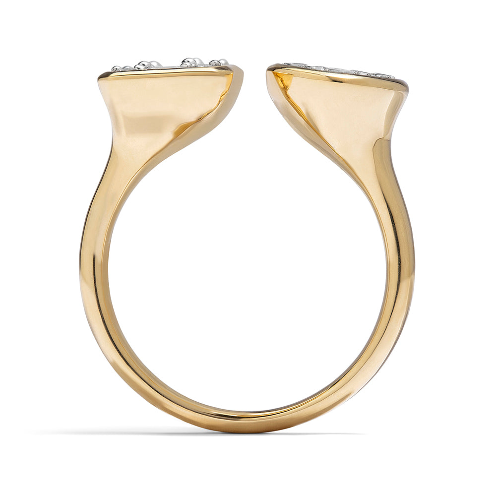 Couture Round Emerald Toi Et Moi Open Ring
