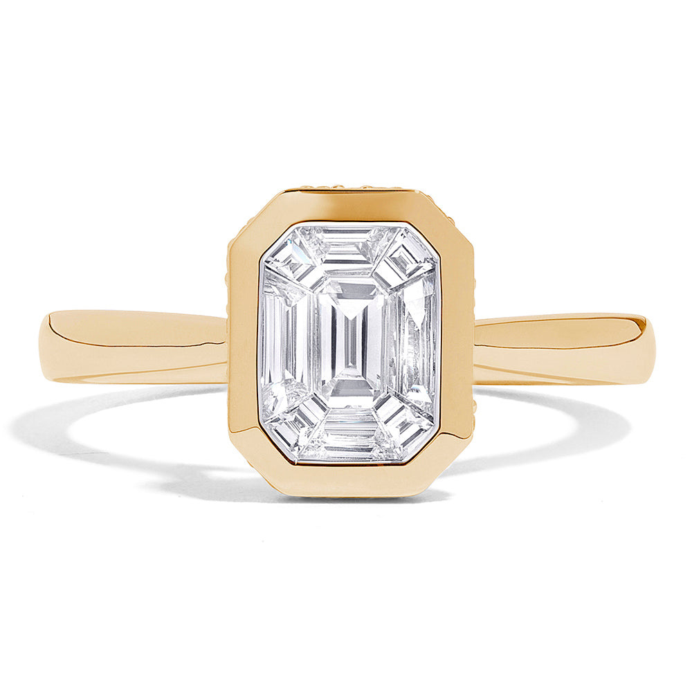 Couture Empress Emerald Classic Solitaire Bezel-Set Ring
