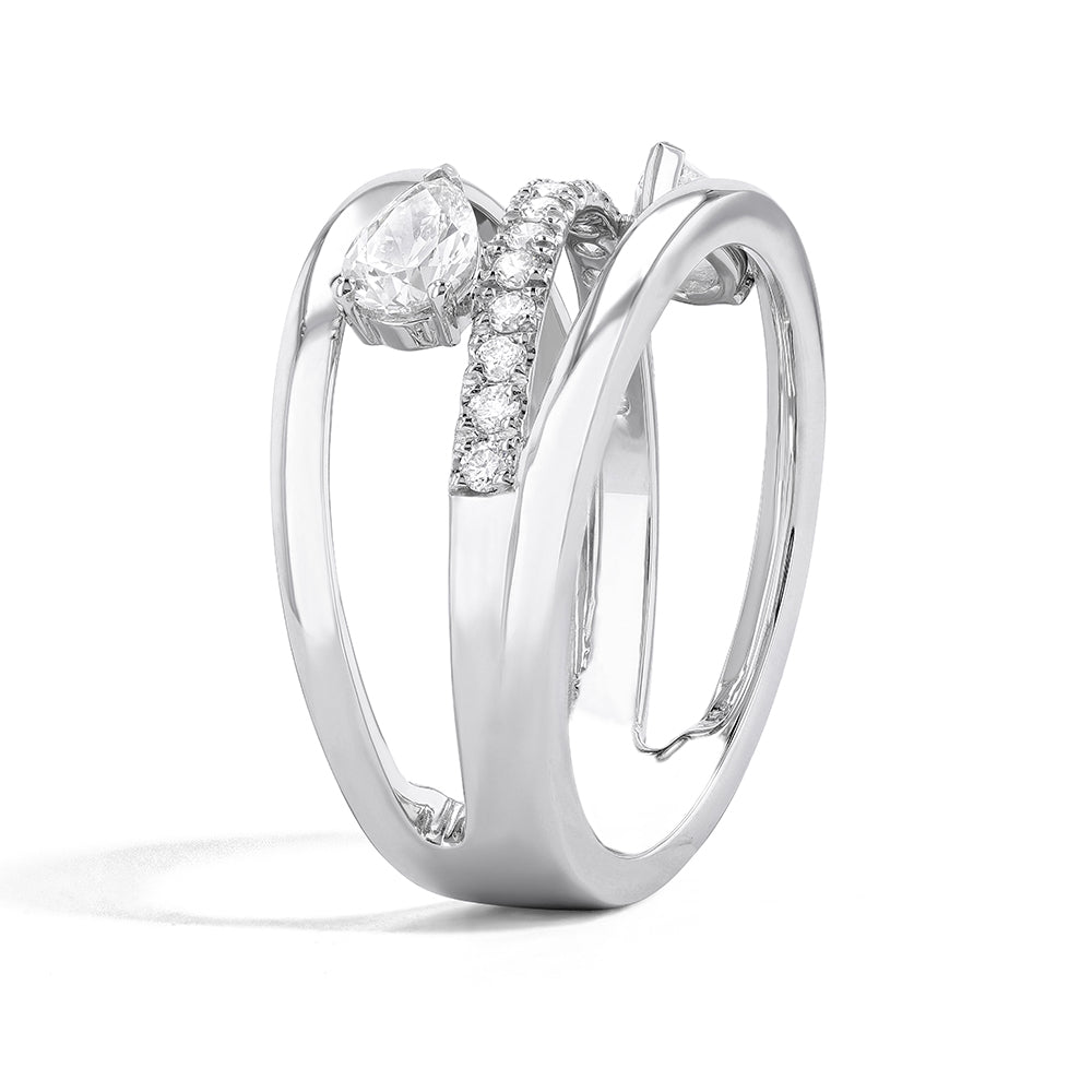 Couture Paradox Pear Bypass Ring