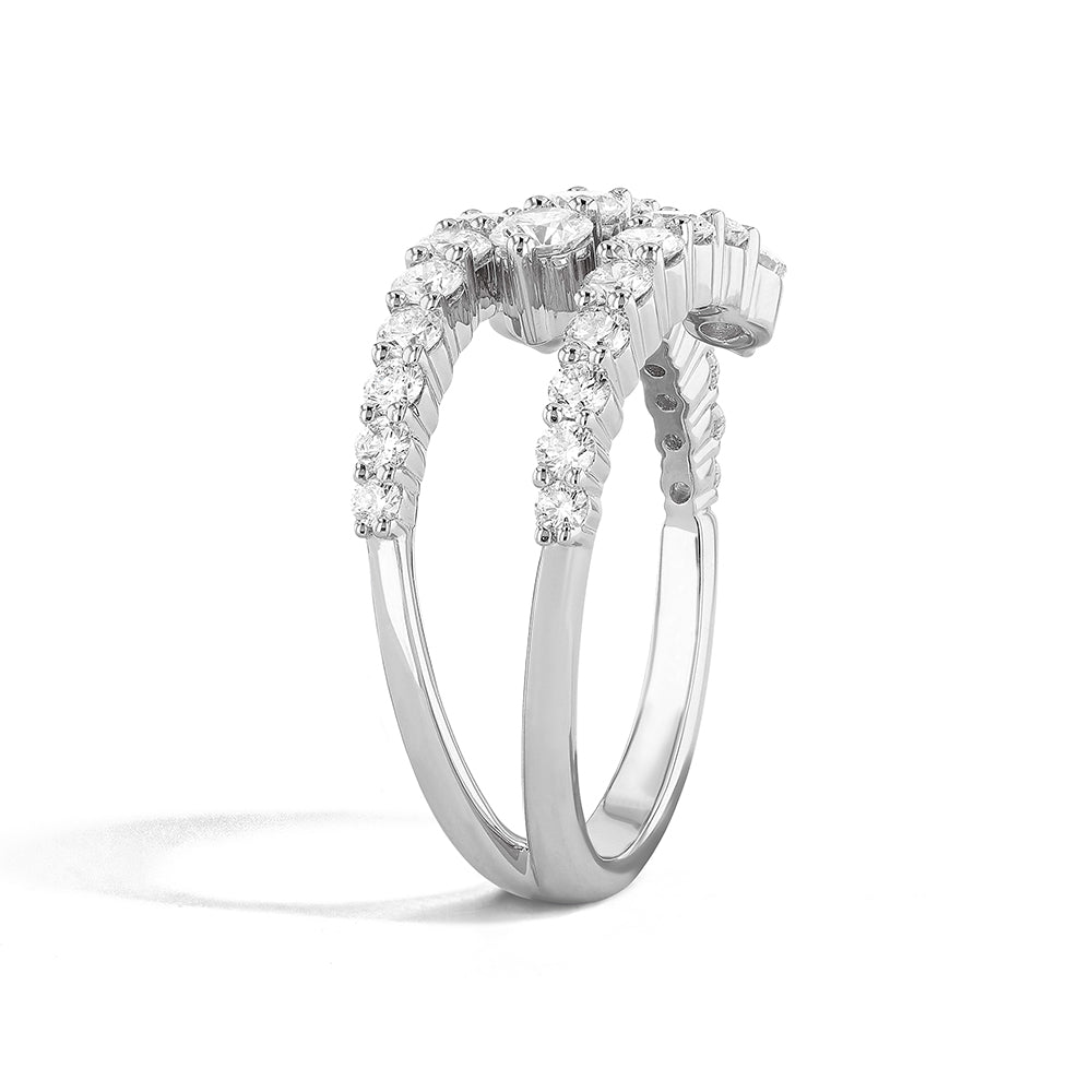 Couture Triple Row Diamond Split Shank Band
