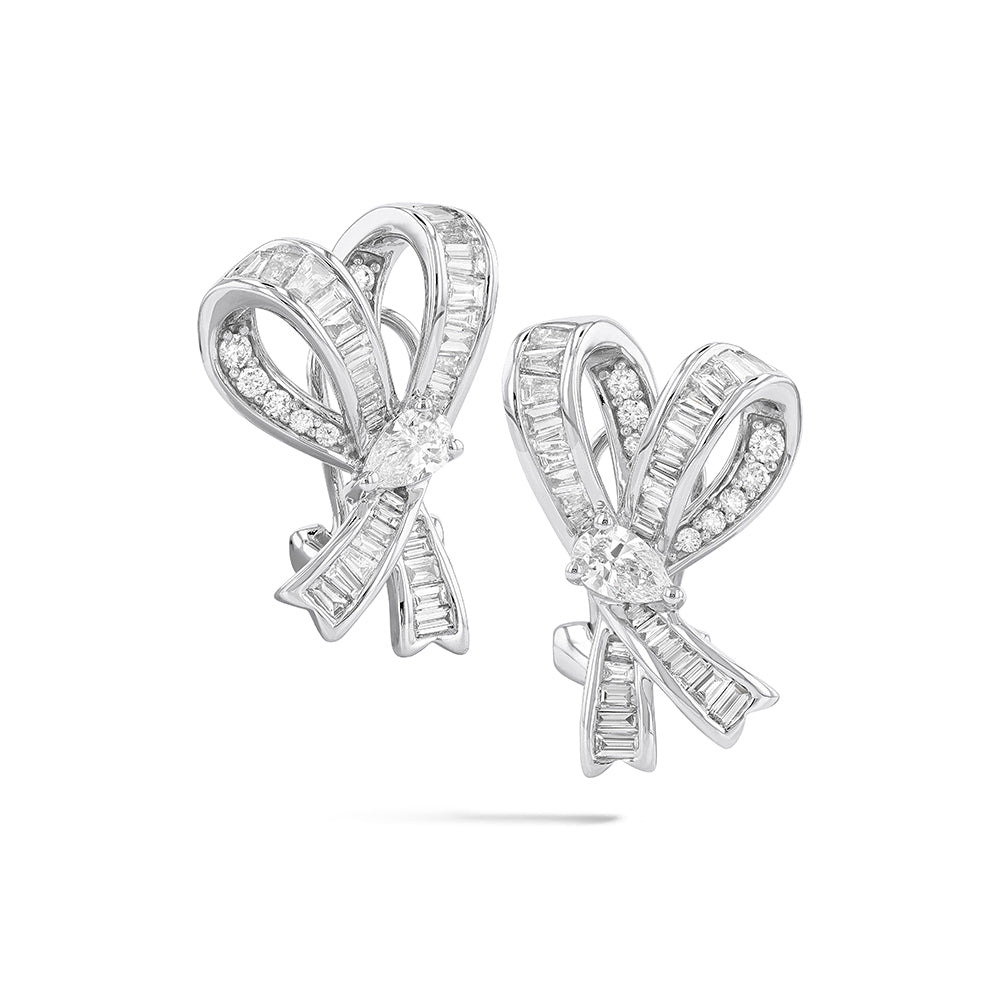 Couture Midjourney Pear Bow Earrings