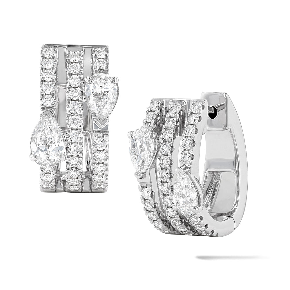 Couture Paradox Pear 3-Row Hoop Earrings