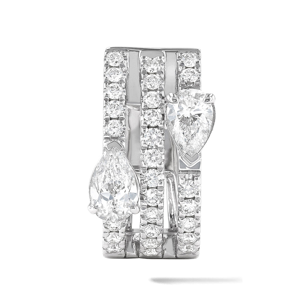 Couture Paradox Pear 3-Row Hoop Earrings