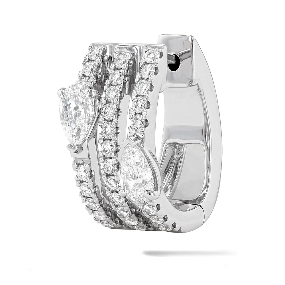 Couture Paradox Pear 3-Row Hoop Earrings